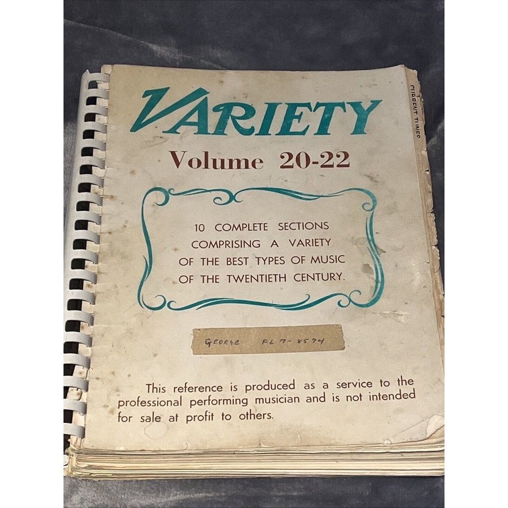 PROFESSIONAL PERFORMING MUSICANS VARIETY SONG BOOK SHEET MUSIC 100’s of Songs